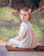Perry, Lilla Calbot Girl with a Pink Bow oil